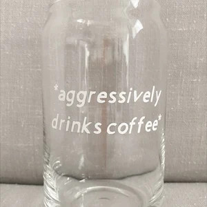 Clear Glass Cans  Cute Iced Coffee Glass  Personalized Glass | Etsy | Etsy (US)