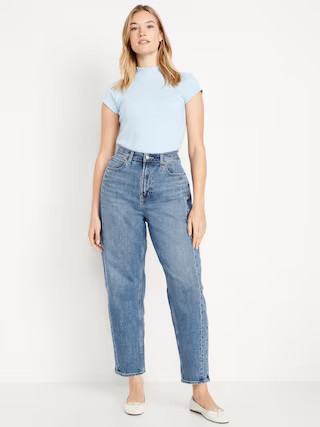 High-Waisted Barrel Ankle Jeans | Old Navy (US)