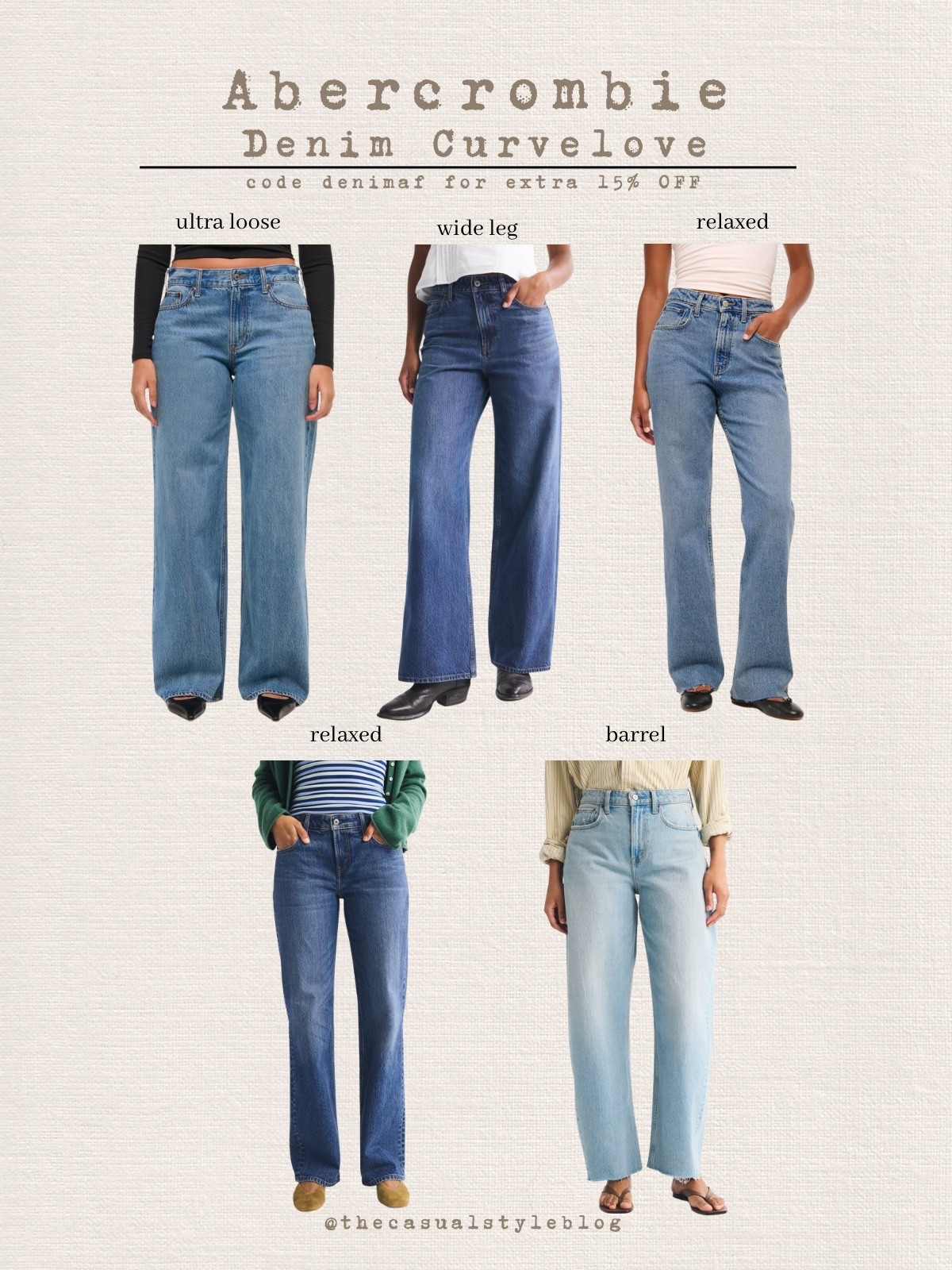 Loving the curve love denim from abercrombie, last day to save some money on them 



#LTKU #LTKTall #LTKMidsize