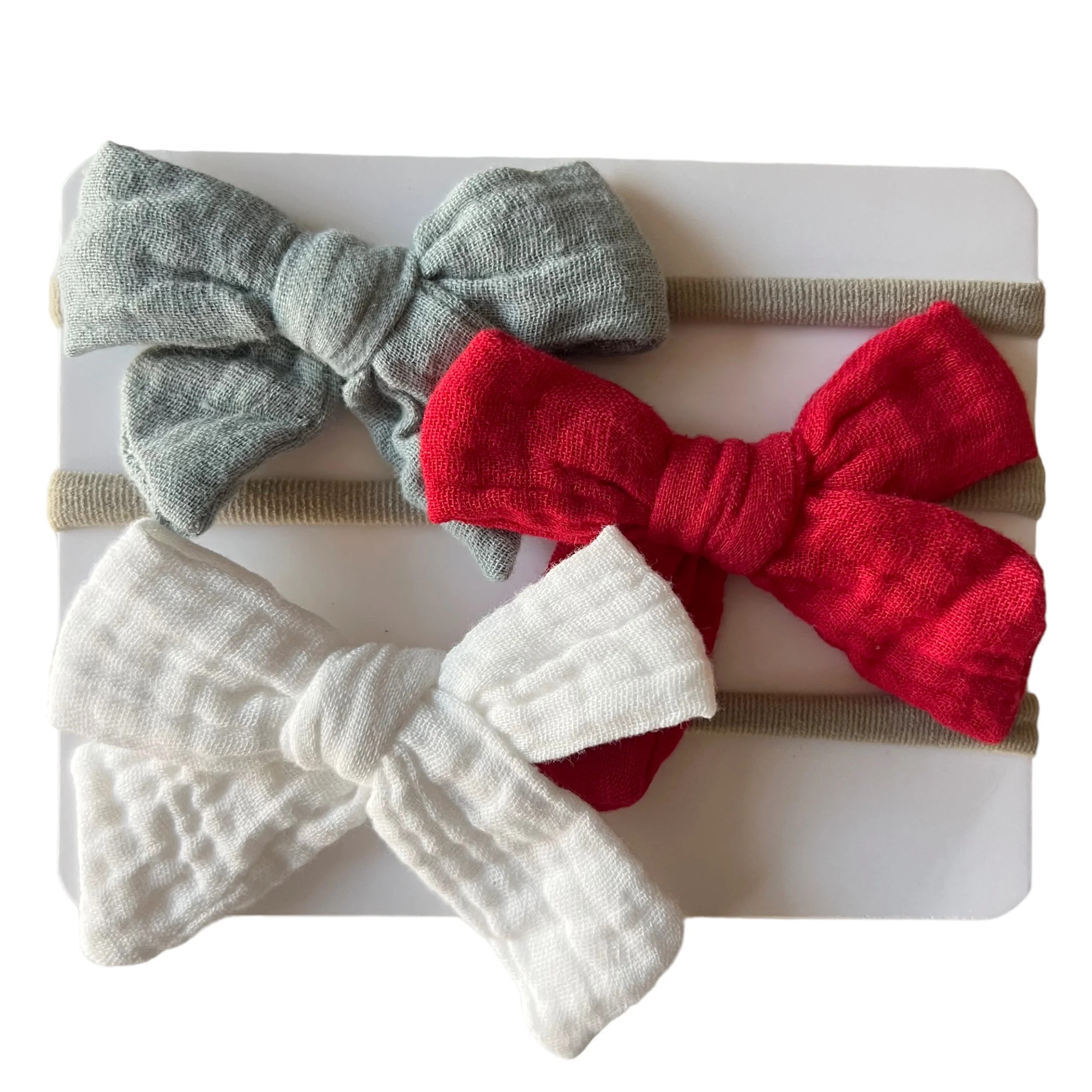 3-Pack Nylon Bows, Lucia | SpearmintLOVE