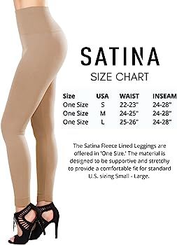 SATINA High Waisted Leggings for Women | Tummy Control & Compression Waistband (One Size, Nude) a... | Amazon (US)
