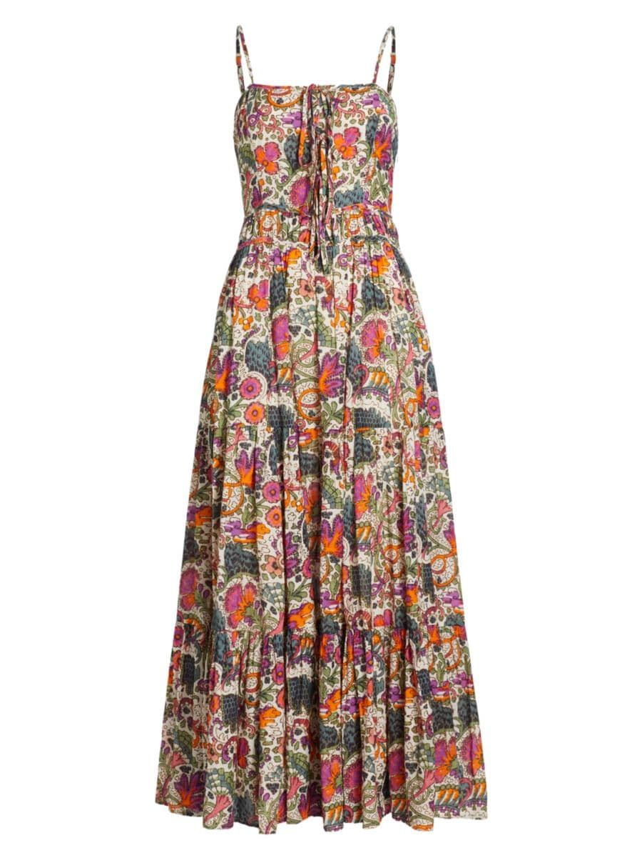 Zoe Printed Tie-Front Maxi Dress | Saks Fifth Avenue