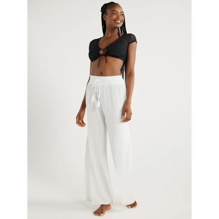 Time and Tru Women's and Women's Plus Smocked Coverup Pants, Sizes S-3X | Walmart (US)