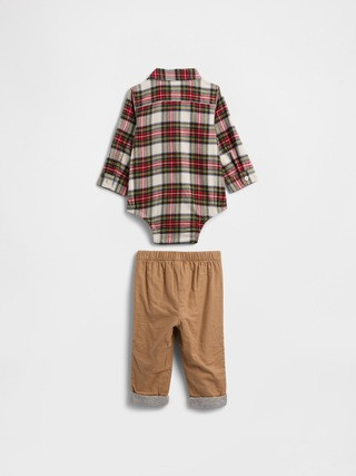 Baby Flannel Two-Piece Outfit Set | Gap Factory