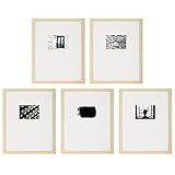 Amazon.com: Instapoints 5 Piece Gallery Wall Picture Frame Set 16" x 20" Matted to 5" x 7" with O... | Amazon (US)