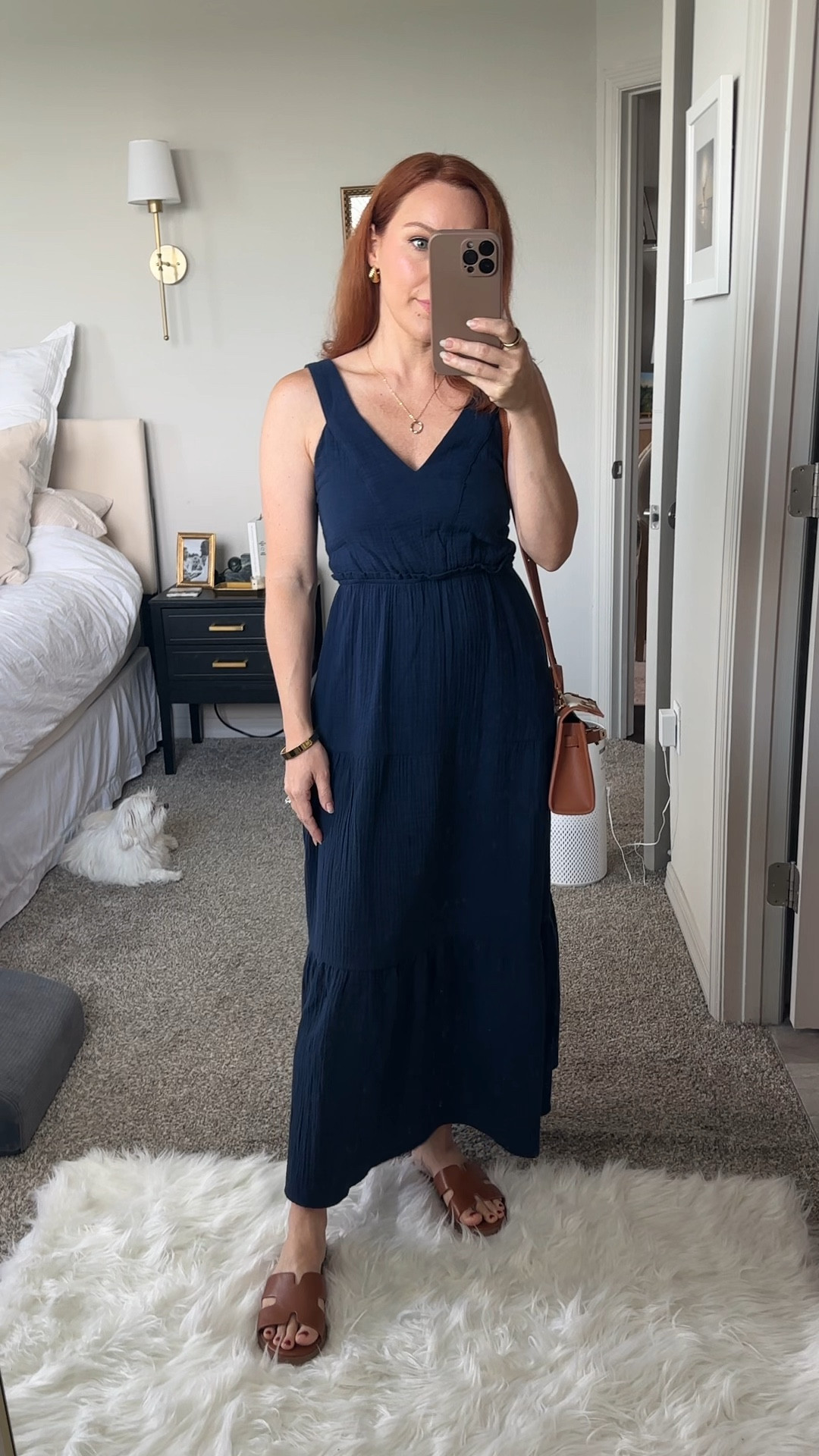 Cotton summer dress on sale - the straps have buttons and are adjustable. It’s midi length but fits me more as a maxi. Super lightweight and comfortable. Wearing size xs 

#LTKPetite #LTKSaleAlert #LTKFindsUnder50