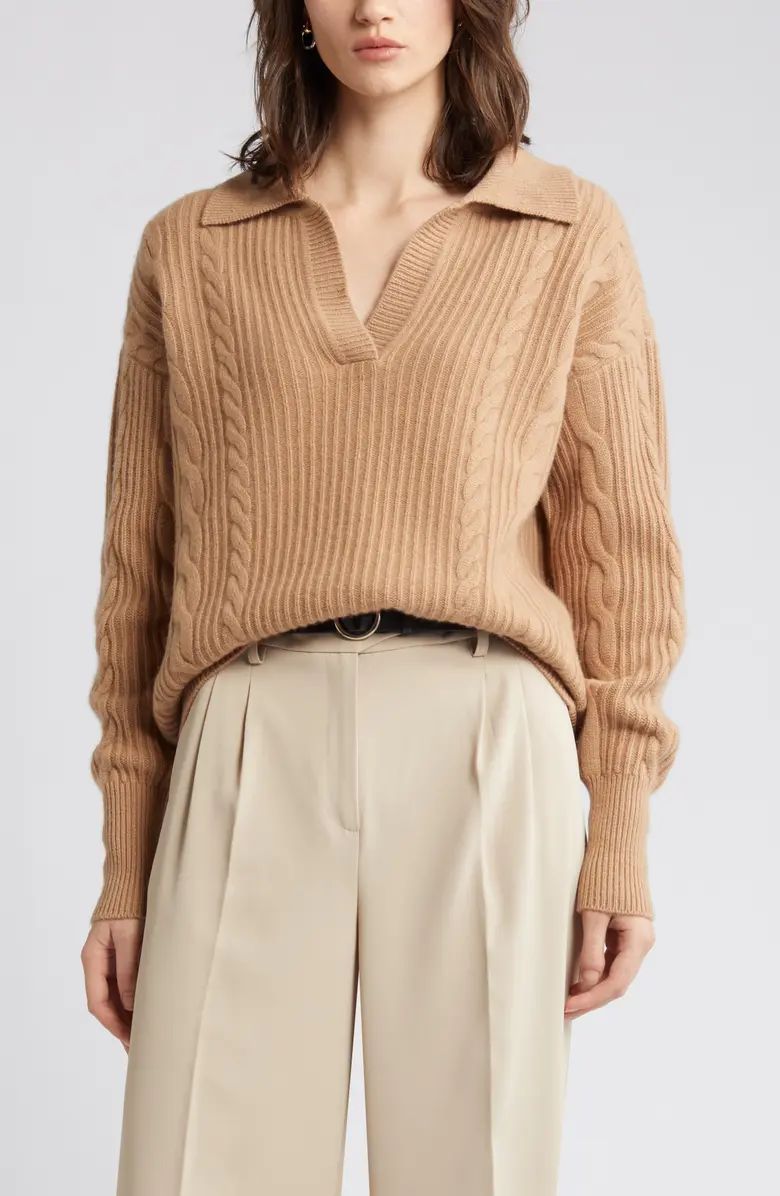 Wool & Cashmere Cable Knit Sweater | Nordstrom