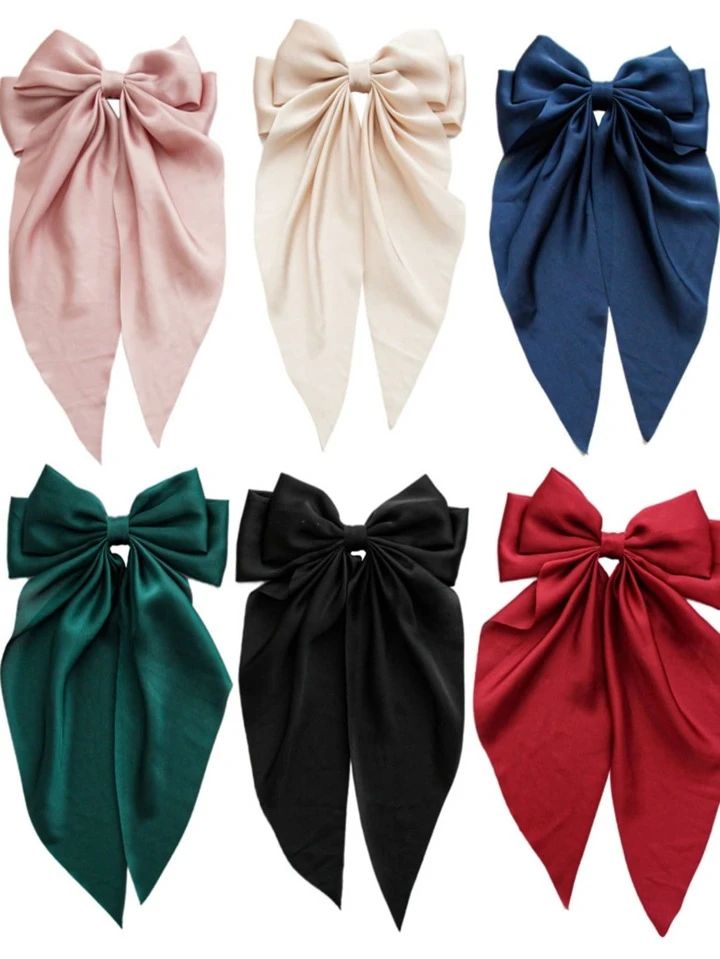 6pcs Women Solid Bow Decor Elegant Hair Clip For Daily Life | SHEIN