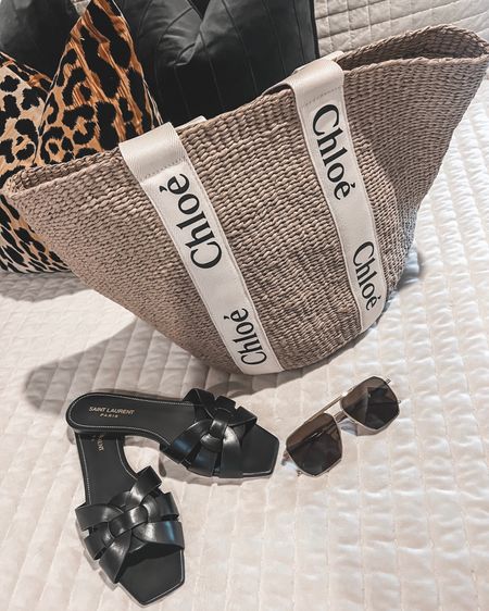 Vacation essentials 

Chloe bag, beach bag, sandals, sunglasses, vacation outfit, beach vacation 

#LTKswim #LTKtravel #LTKFind