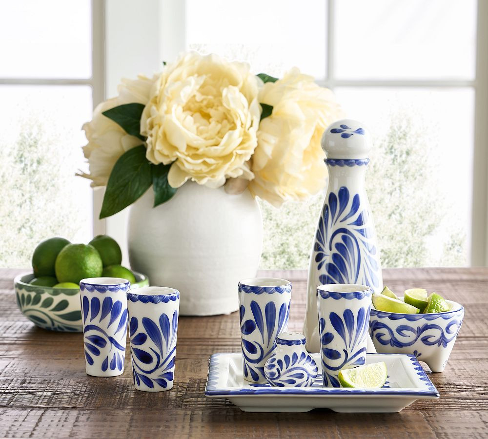 Puebla Porcelain Tequila Set | Pottery Barn (US)