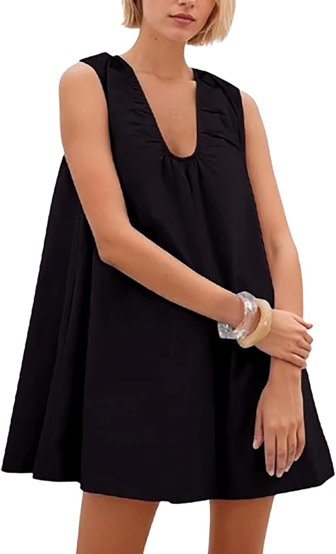 OneWhoYoung Women's Pleated high Elastic Sexy Ruffled Edge Slim Fitting top Y2K Crop Tops Sleevel... | Amazon (US)