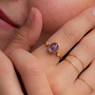 Bejeweled Mood Ring Silver 11 - Honeycat | Target