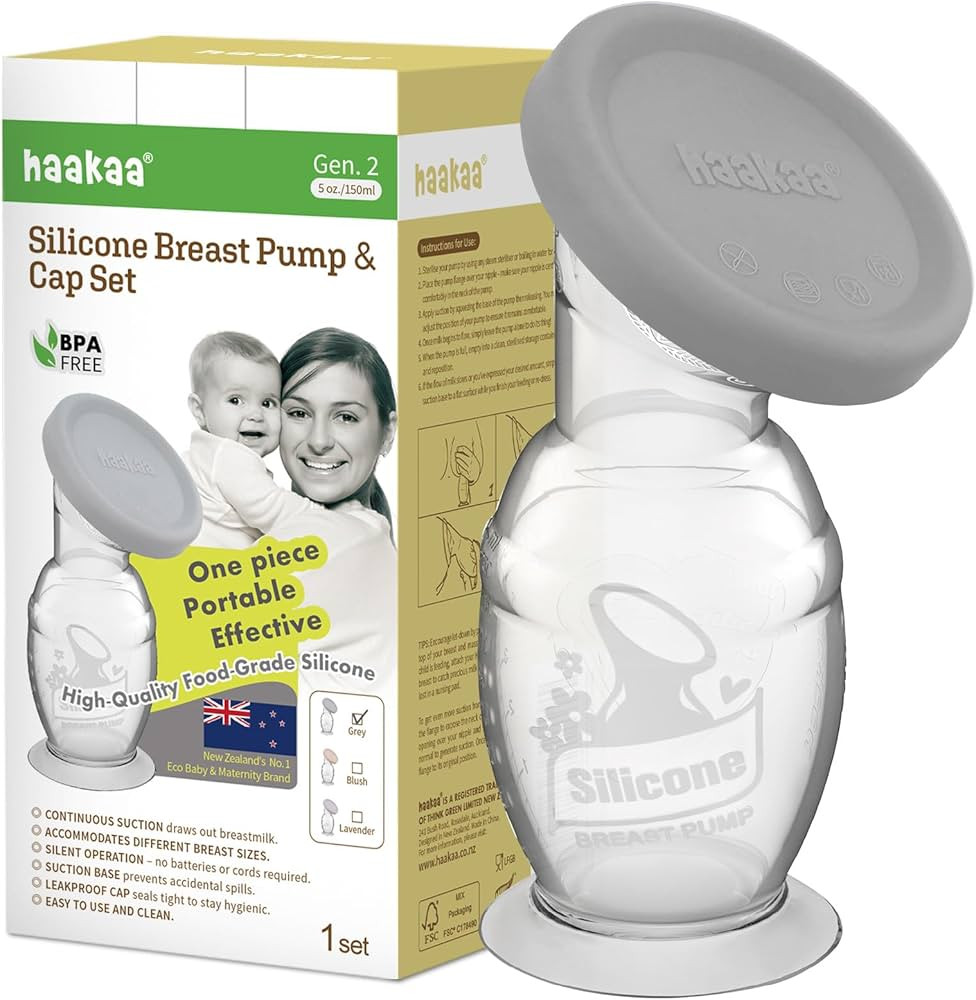 haakaa Silicone Breast Pump & Silicone Cap 5oz/150ml, Gen.2 | Amazon (US)
