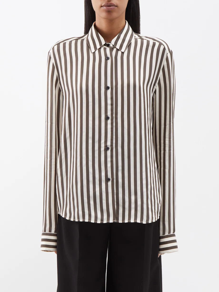 Argo striped-satin shirt | Matches (UK)