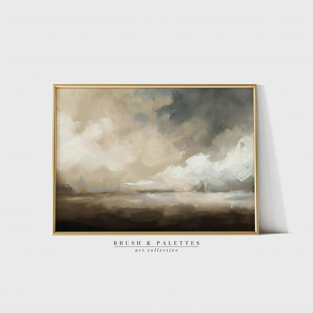 Abstract Neutral Landscape Wall Art Printable Minimalist Earth Tones Painting Modern Home Decor b... | Etsy (US)