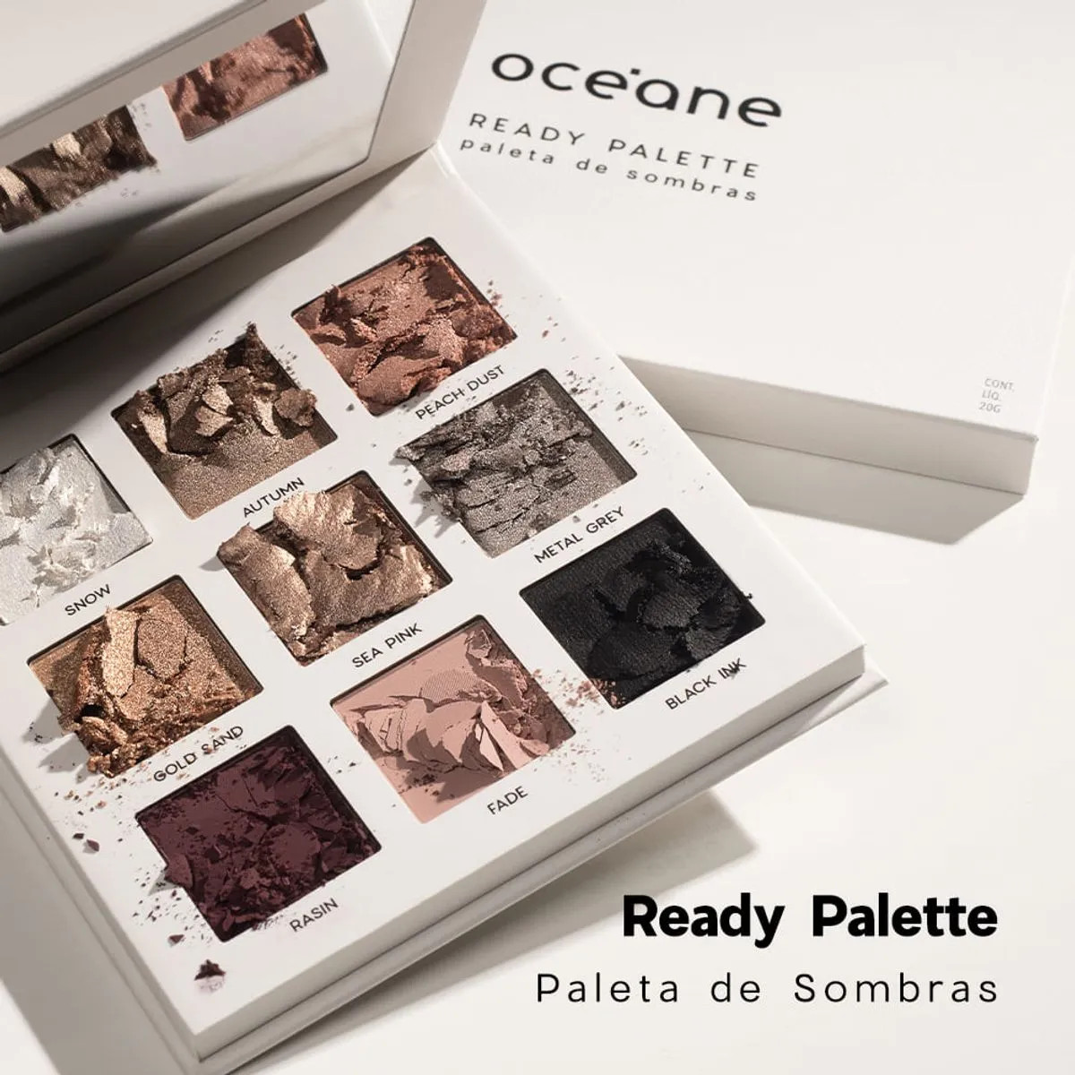 Paleta de Sombras - Ready Palette Océane Limited 20g - Maquiagens e cosméticos Océane: Pincéi... | Oceane (BR)