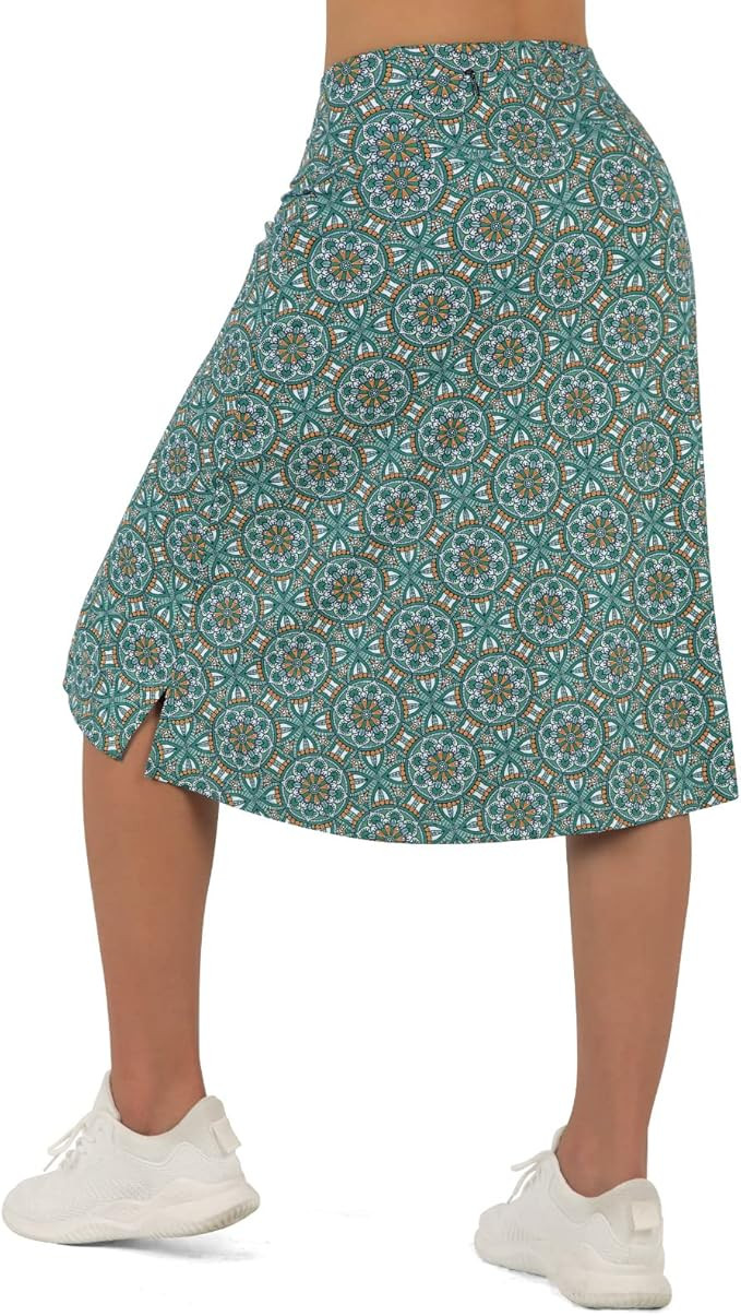 Women's Midi Length Skorts Skirts with 3 Pockets Modest Skirts Women's 24" Knee Length Skort | Amazon (US)