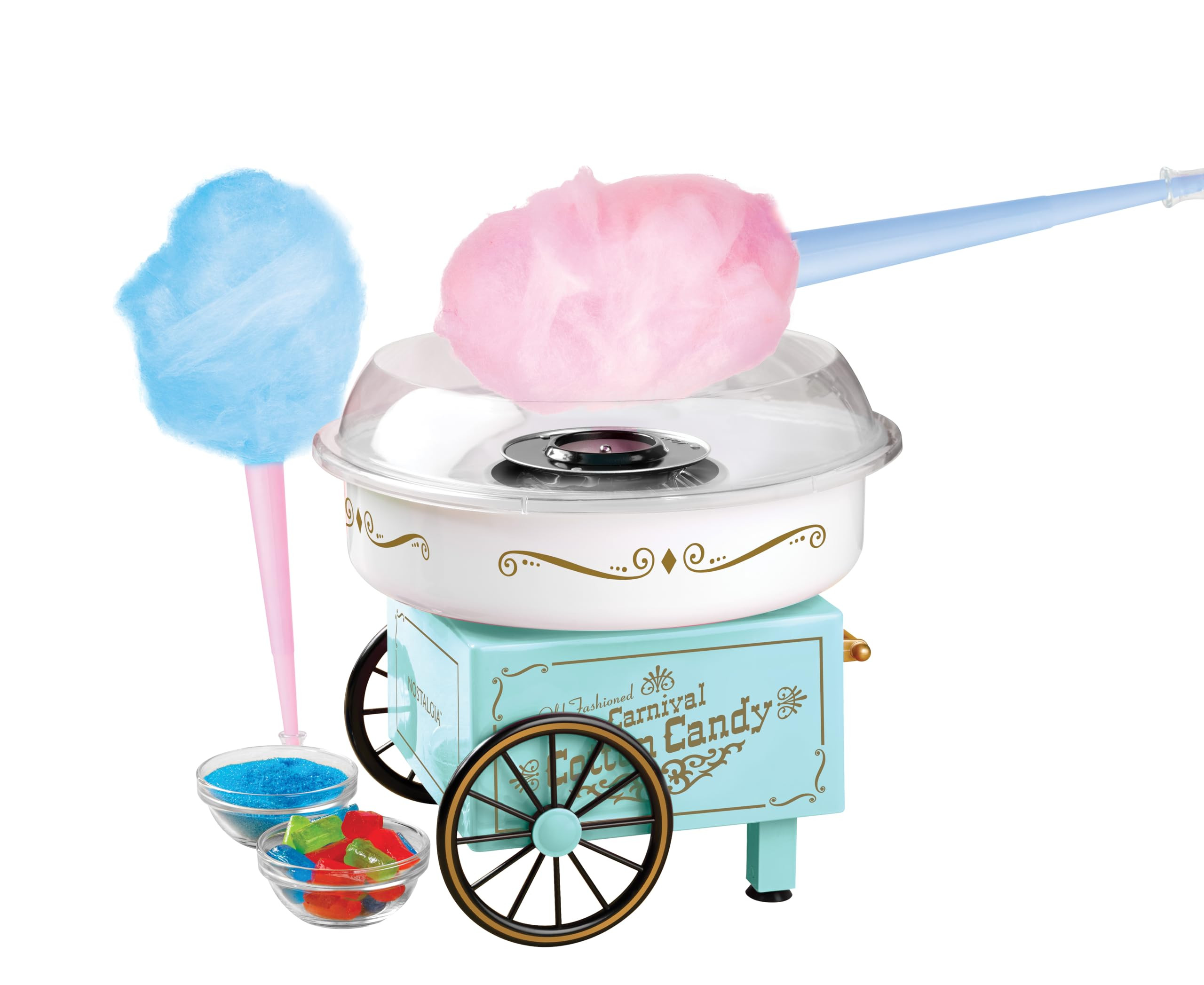 Nostalgia Vintage Hard and Sugar Free Candy Countertop Cotton Candy Maker, Includes 2 Reusable Co... | Amazon (US)