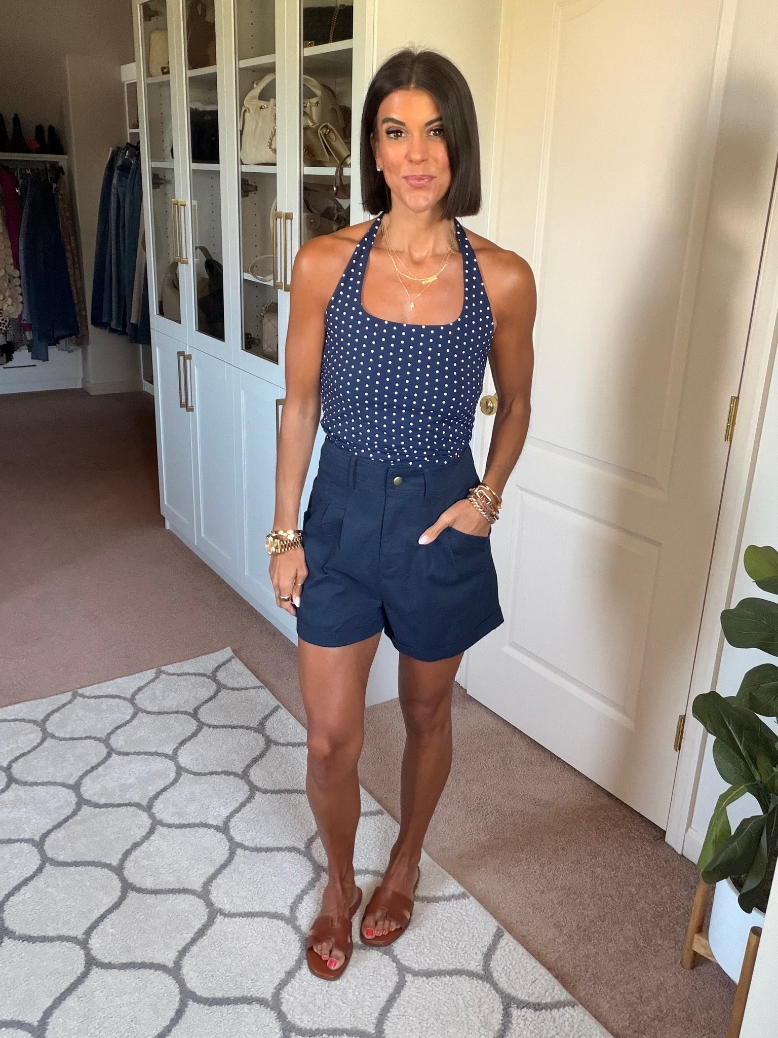 Size small in both halter top and shorts

#LTKdayinmylife #LTKgrwm #LTKmomlife
