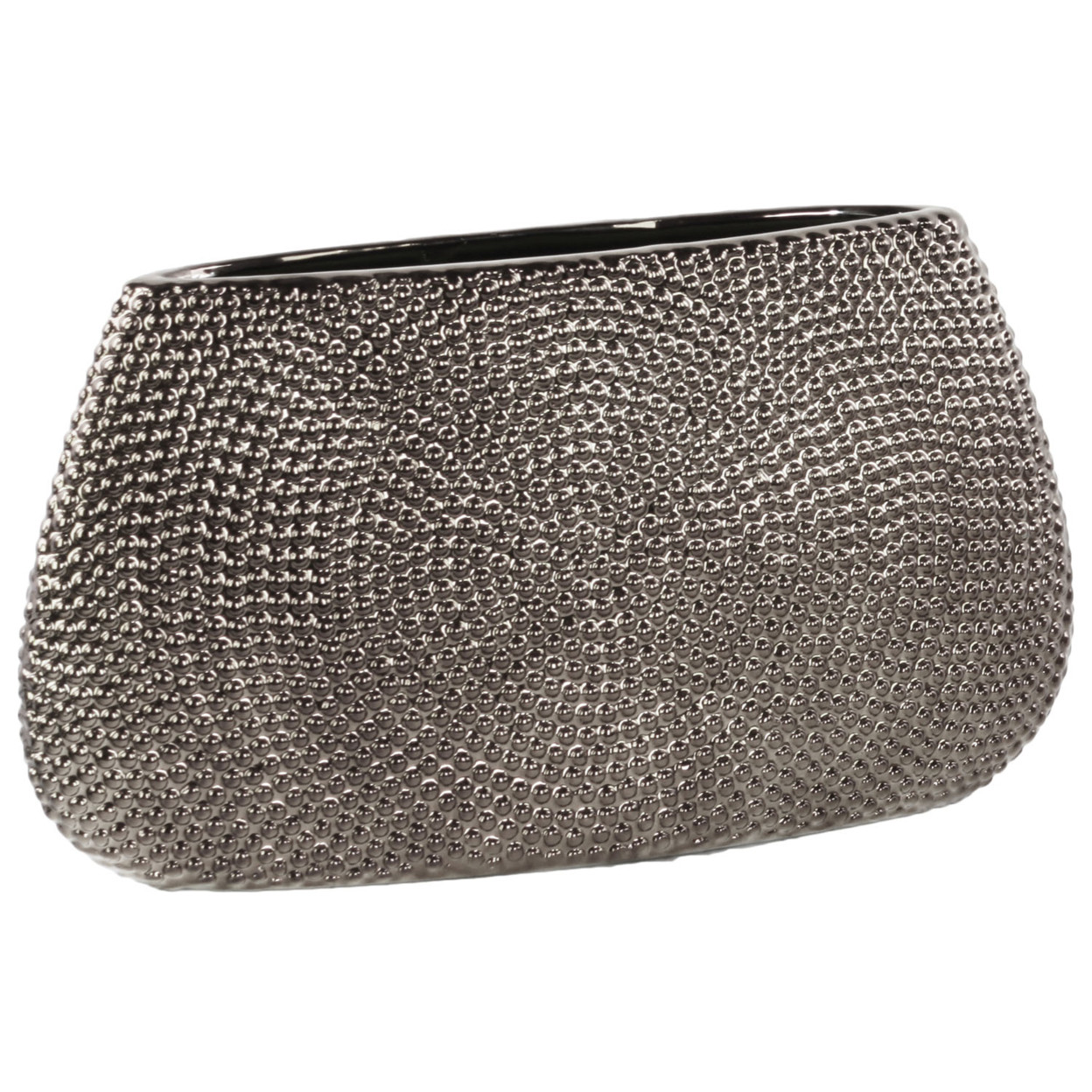 Urban Trends Ceramic Eliptical Vase Large Pimpled Polished Chrome Finish | Walmart (US)