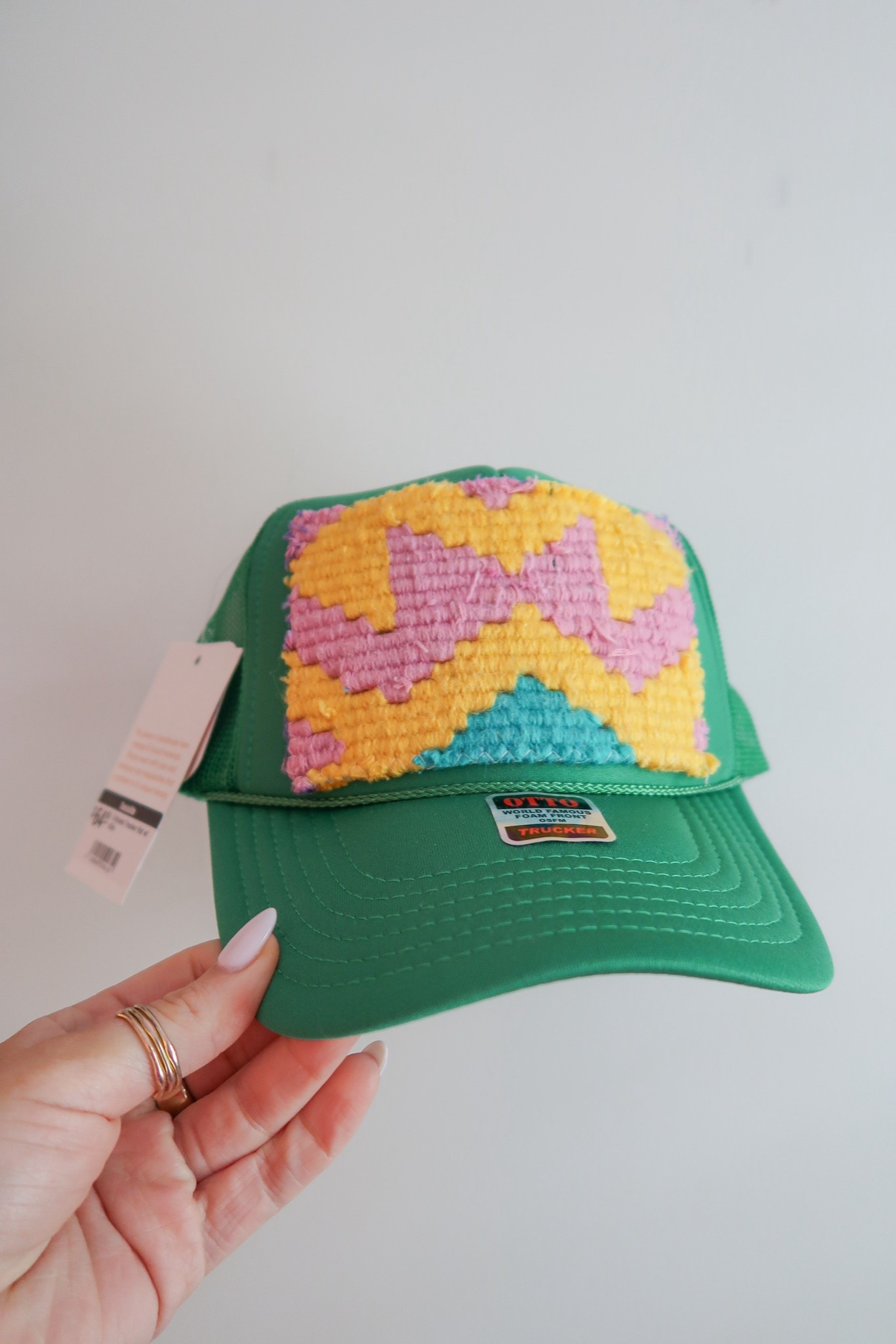 One of one. This trucker is made from an antique Turkish kilim rug, so no two are the same. The designer behind @orijinial.design sources these vintage textiles and reworks them into wearable art. They also make pendant necklaces, dad hats, cowgirl/western hats, and more. Since each piece is unique, I couldn’t link my exact one—but I found similar styles from one of their stockists, Triple Threads Boutique. You can learn more at orijinial.design.

#orijinialdesign #statementhat #kilimhat #truckerhatstyle #uniqueaccessories #slowfashion

#LTKGiftGuide #LTKFindsUnder100 #LTKSummerEdit