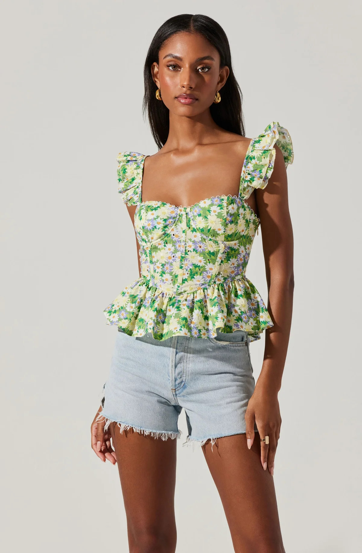 Baylin Floral Peplum Top | ASTR The Label (US)