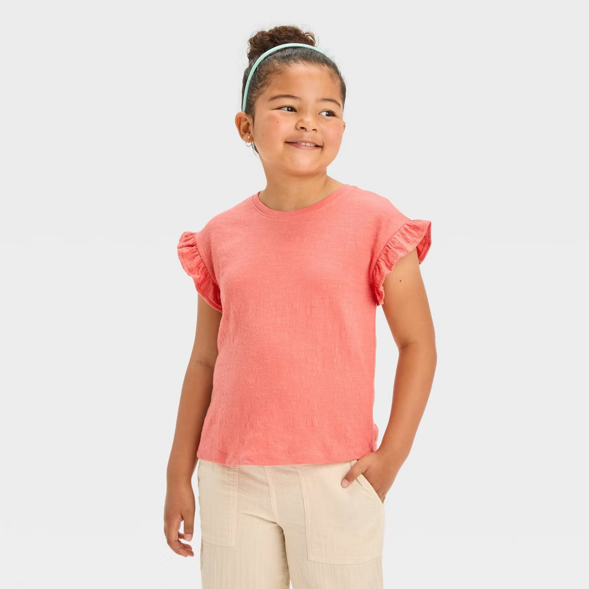 Girls' Short Sleeve Pucker Knit T-Shirt - Cat & Jack™ | Target