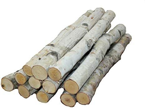 Wilson Enterprises, Inc. Birch logs 1 to 1.5 inch x 17-18 inch Long - Set of 12 logs | Amazon (US)