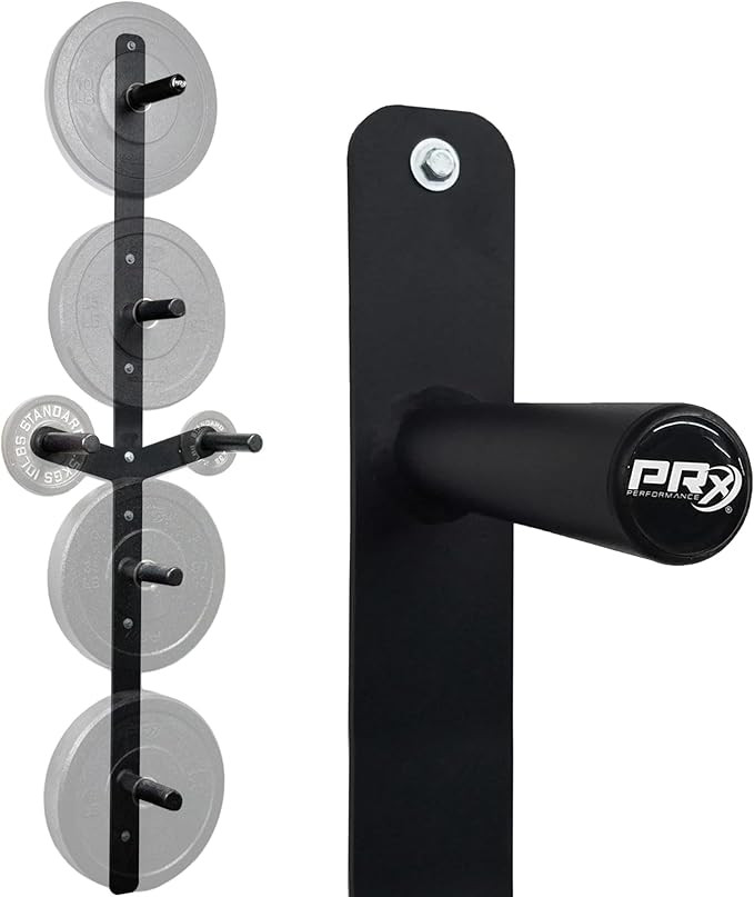 PRx Performance Profile Weight Plate Storage 3-Peg or 4-Peg Wall-Mounted Vertical Bumper weight p... | Amazon (US)