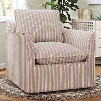 INZOY Swivel Accent Square Chair with Thick Padded Backrest Cushion, Swivel Reading Chair for Liv... | Amazon (US)