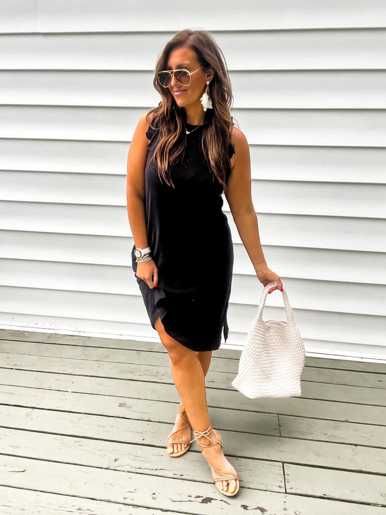 walmart black dresses Black Dropped Waist Long Dress – deliverdeliverdaily main image 0