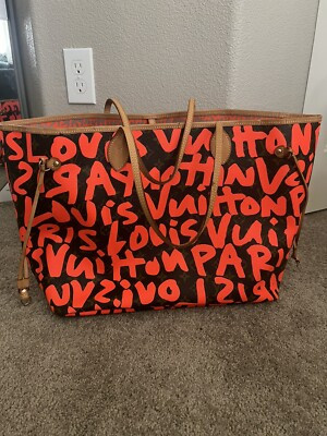 LOUIS VUITTON Monogram Graffiti Neverfull GM Orange! Great Condition!  | eBay | eBay US
