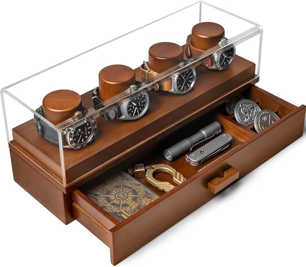 The Watch Deck – Elevate Your Watch Collection – Premium Watch Display Case for 4 Watches – Elegant  | Amazon (US)