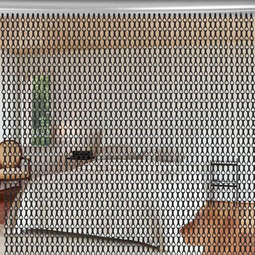 Oumefar Room Divider Curtains, Chain Curtain Metal Curtain Multifunctional Sliver Aluminum Door C... | Amazon (US)