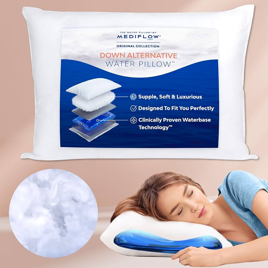 Mediflow Down Alternative Water Pillow – Adjustable Pillow for Neck Pain Relief, Pillow for Sid... | Amazon (US)