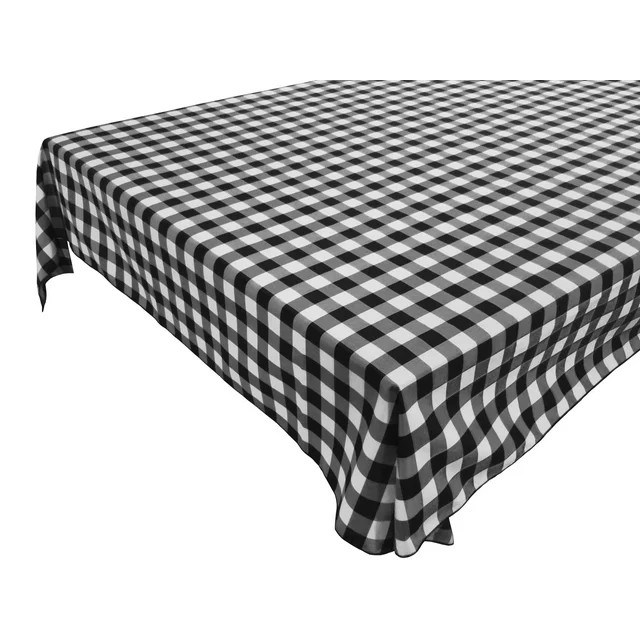 Cotton Gingham Checkered Tablecloth Black | Walmart (US)