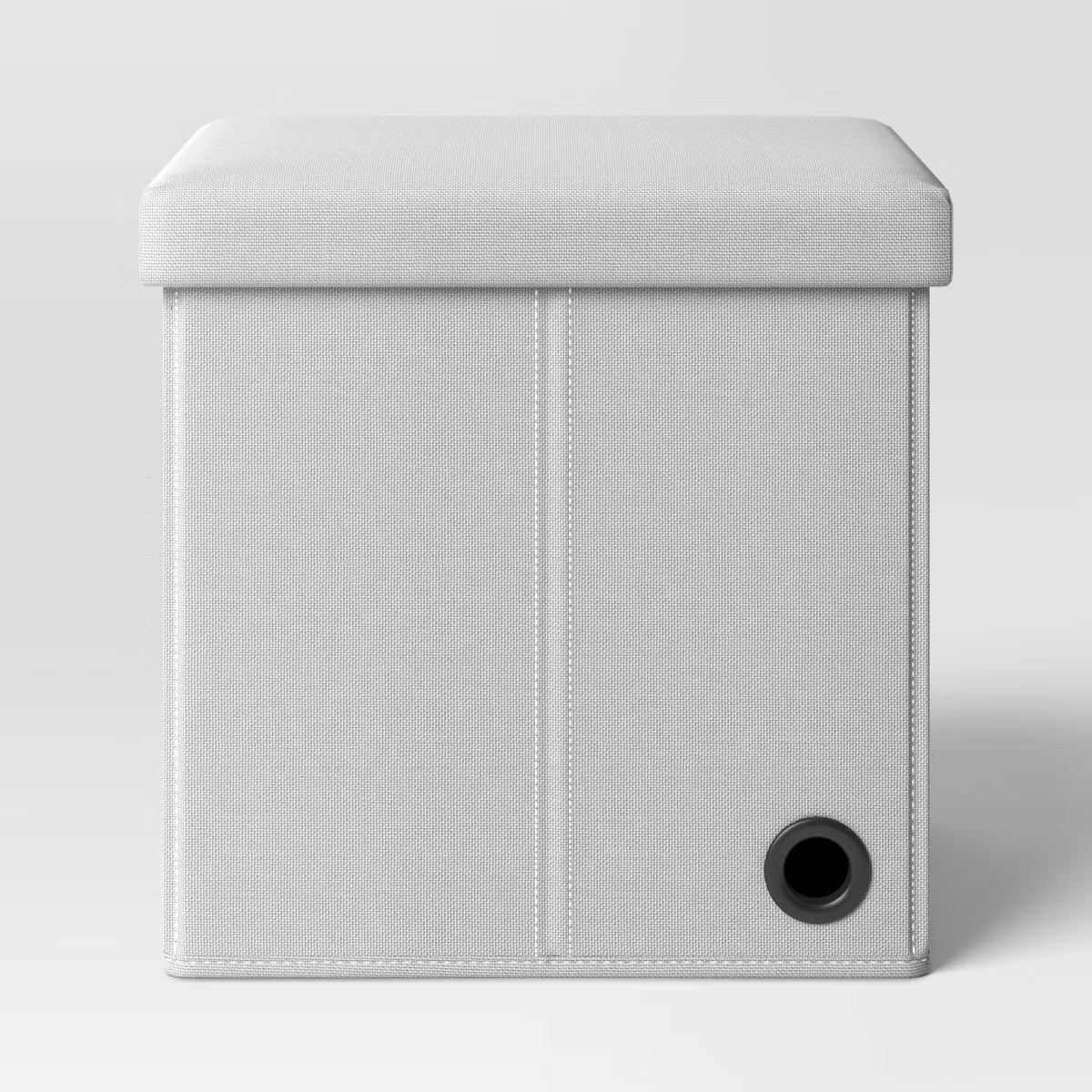 Collapsible Dorm Single Storage Ottoman Gray - Room Essentials™: Upholstered, 15" Square, Textu... | Target