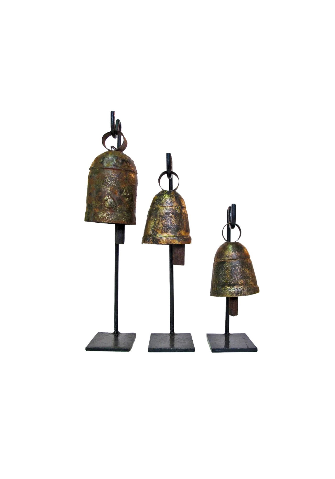 Vintage Iron Bell Stand Set (Set of 3) | Heritage House