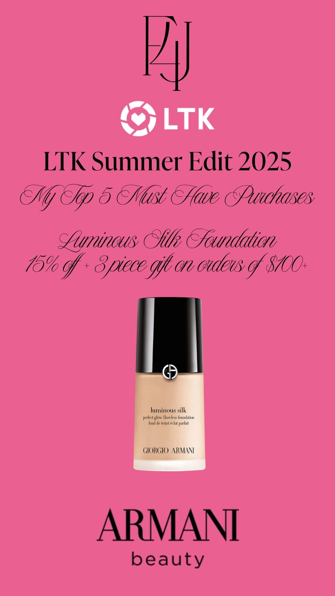 This will become your new favorite foundation! 15% off 1st order+ 3 piece gift on orders for $100+

Fit4Janine, Armani, Beautu

#LTKSummerEdit #LTKBeauty