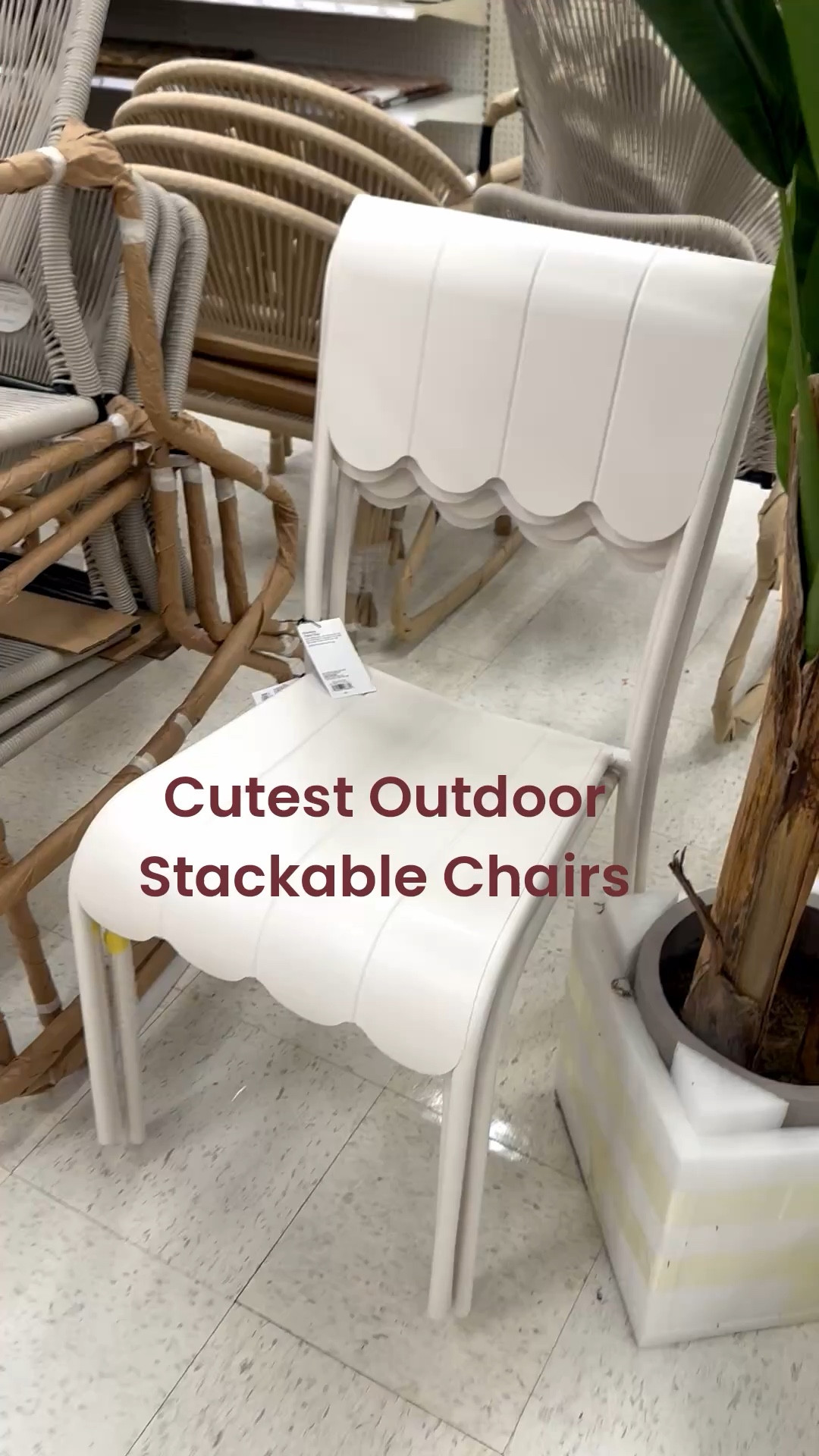 Outdoor dining chairs - cute metal scallop stacking dining chairs! #spring #summer #outdoorliving #outdoordining 

#LTKSpringSale #LTKspring