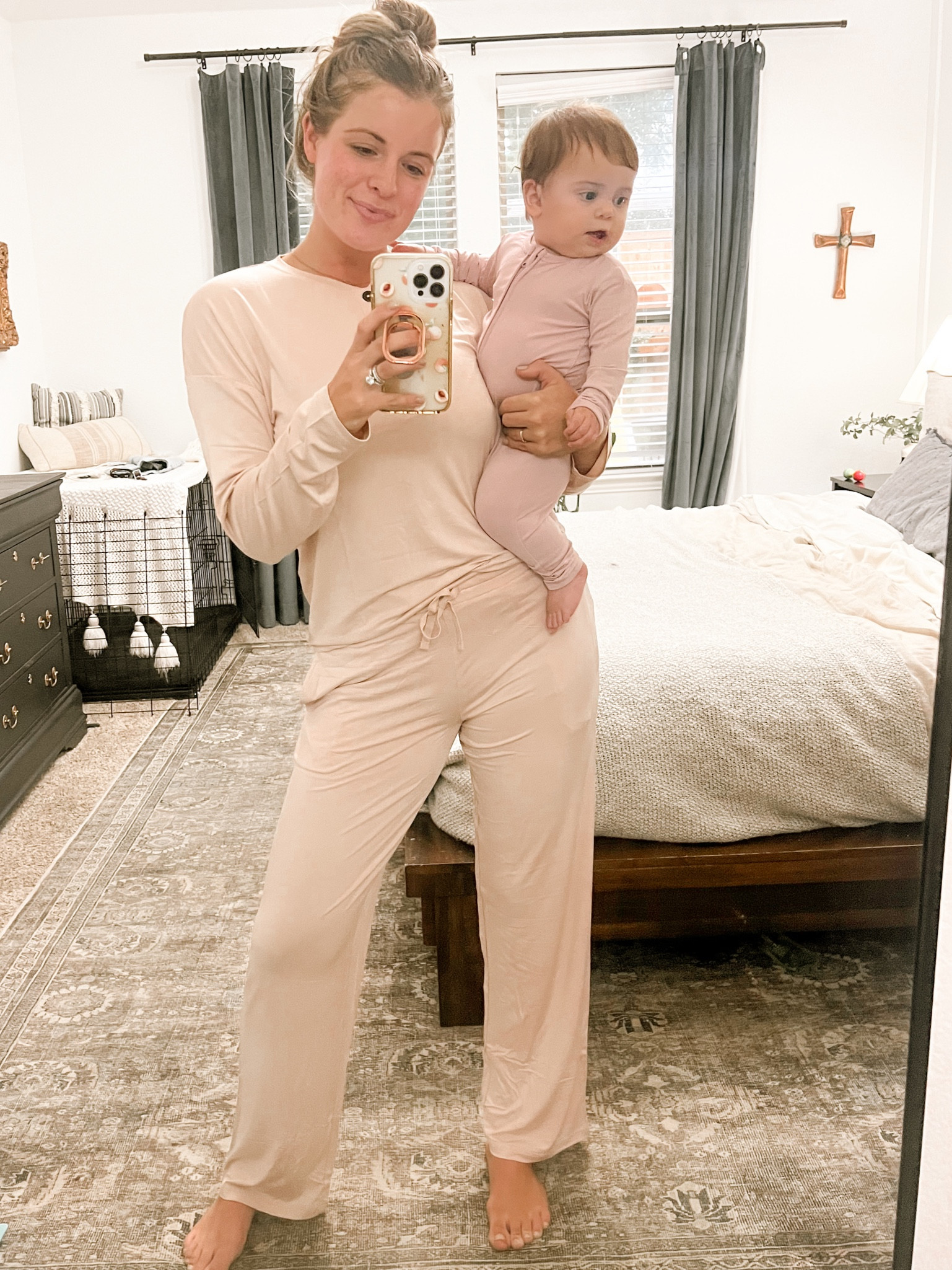 Bamboo pajamas for mom, baby and kids! In love with these! Wearing size medium  

#LTKHoliday #LTKbaby #LTKstyletip