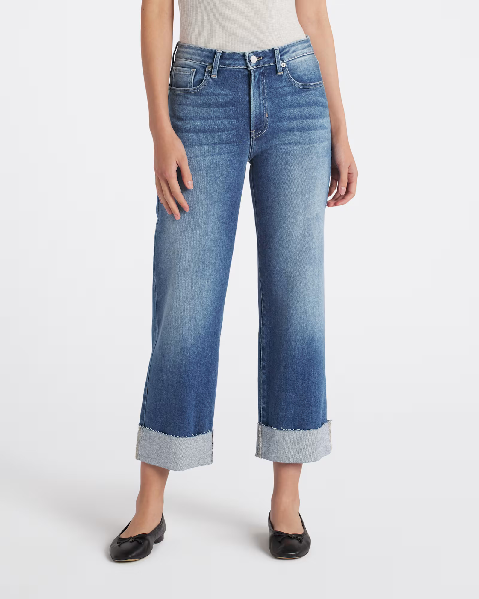 Nori Scissor Cut Cuffed Wide Leg Jean | Stitch Fix