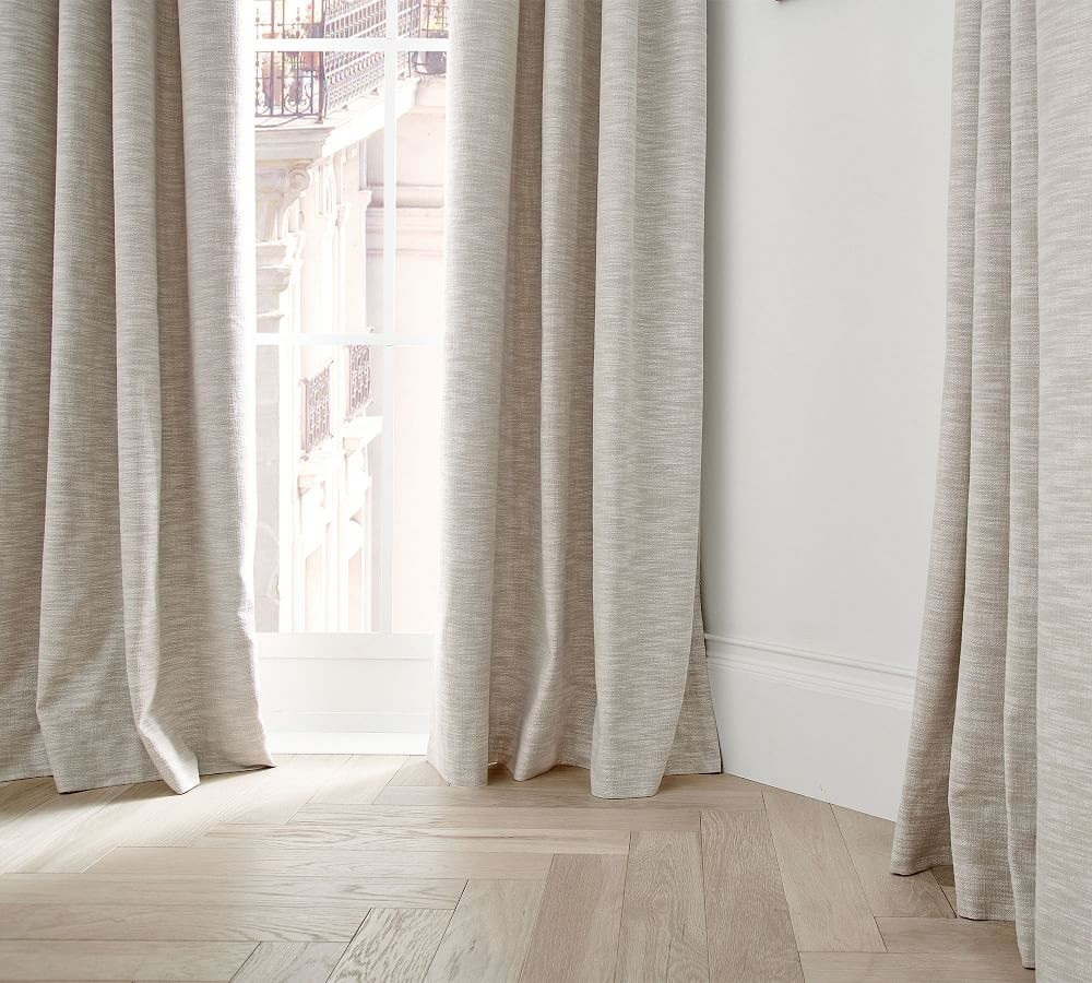 Seaton Textured Cotton Curtain | Pottery Barn (US)