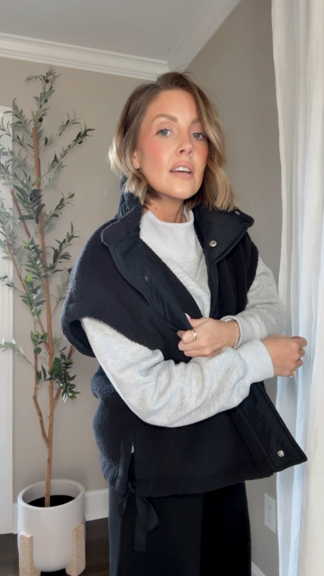 Small Amazon vest / Small Amazon sweatshirt / XS Regular pants 🖤

#LTKootd #LTKPetite #LTKmomlife