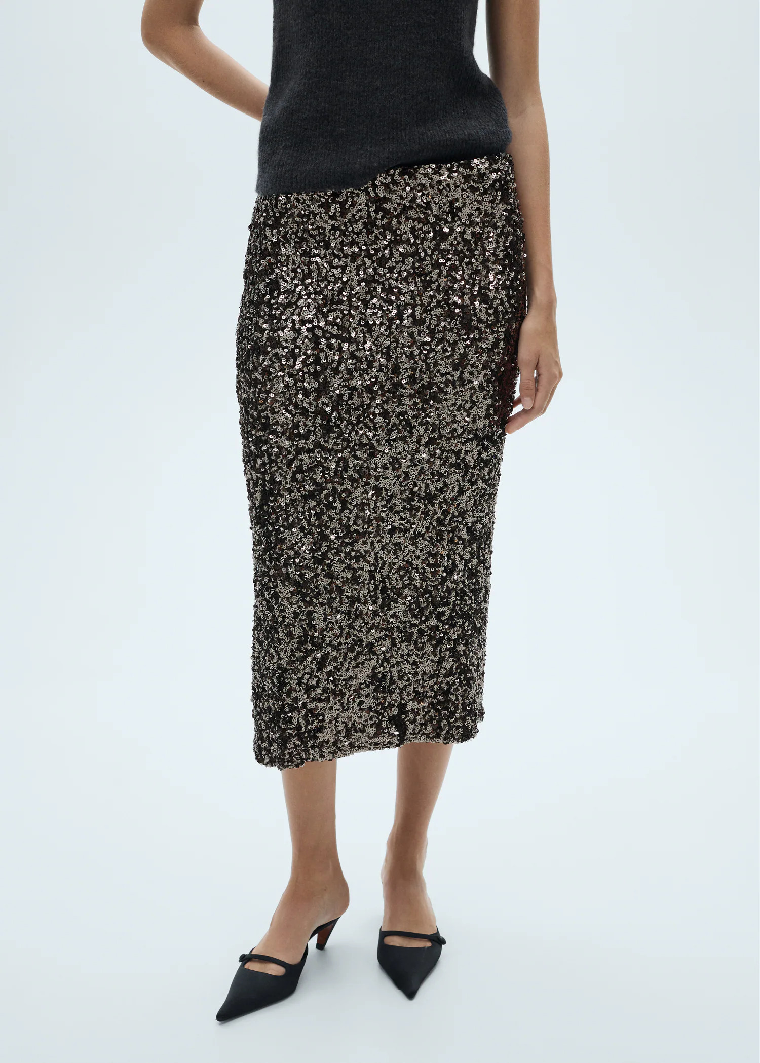 Sequin midi skirt - Women | MANGO United Kingdom | MANGO (UK)