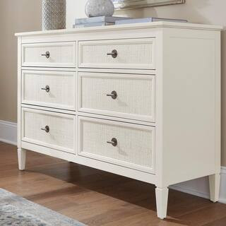 Home Decorators Collection Marsden Ivory 6-Drawers 54 in. Cane Dresser without Mirror 05.634-442 ... | The Home Depot