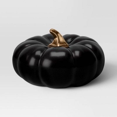 Large Ceramic Halloween Pumpkin with Gold Stem - Threshold™ | Target