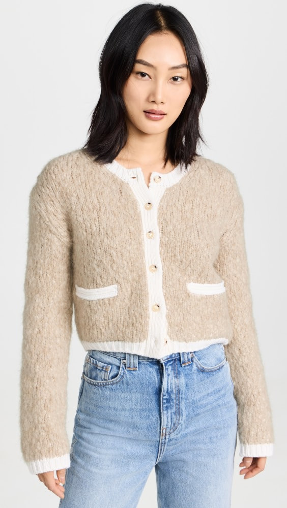 Naadam Italian Luxe Boucle Crew Neck Cardigan | Shopbop | Shopbop