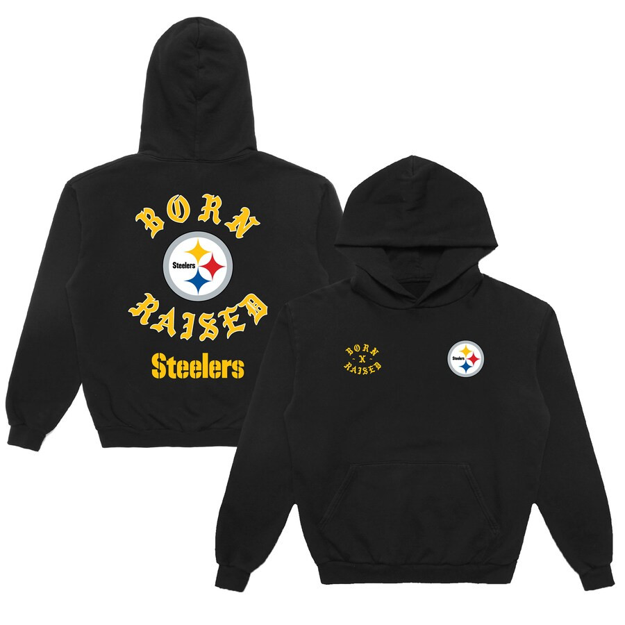 Pittsburgh Steelers Born x Raised Unisex Pullover Hoodie - Black | Fanatics