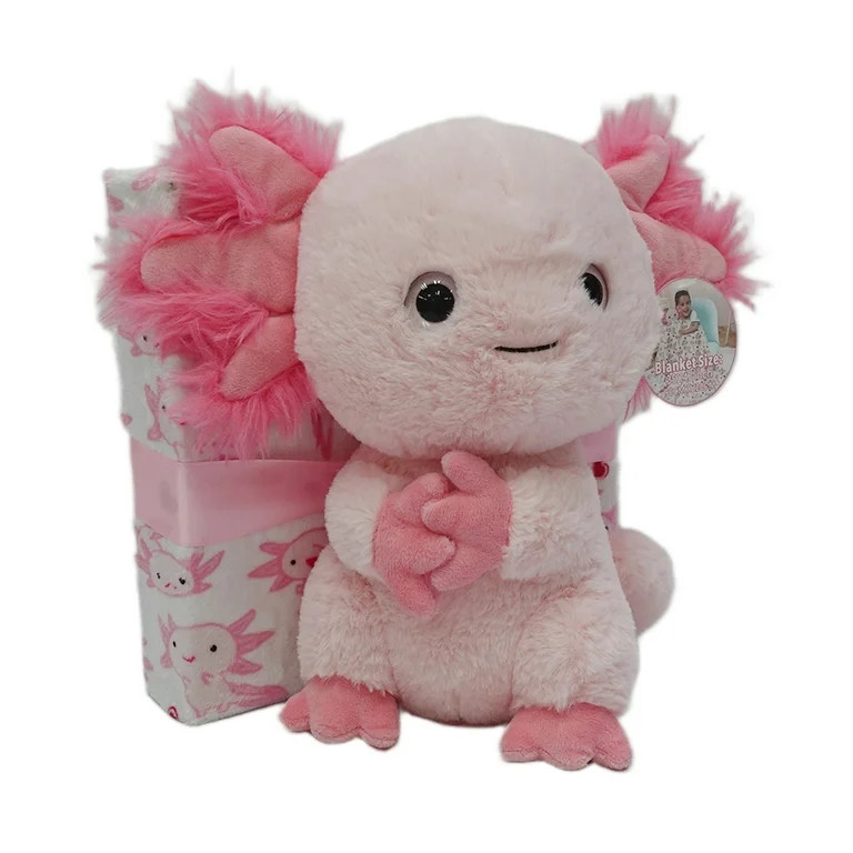 Axolotl Plush with Blanket, Pink, 35" x 47", Valentine's Day by Way To Celebrate | Walmart (US)